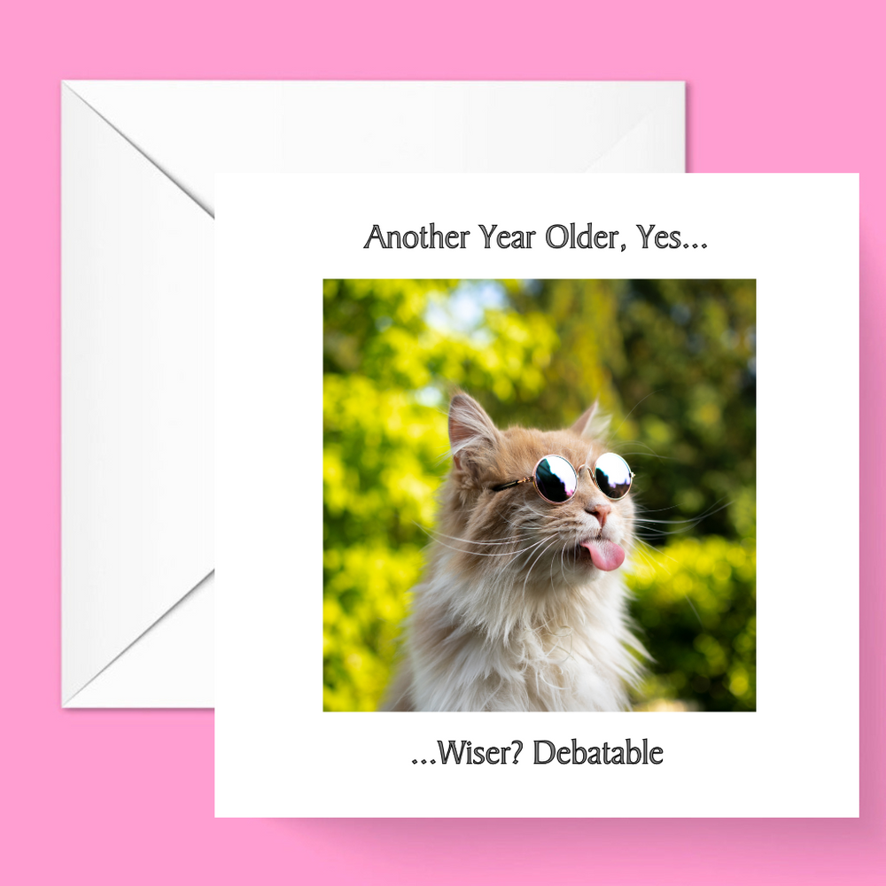 Another Year Older Cat Birthday Card