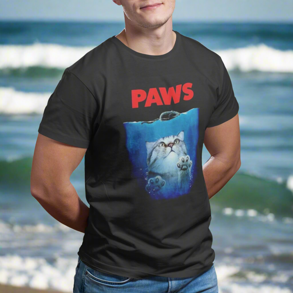 Paws Black Heavyweight Unisex Crewneck T-shirt