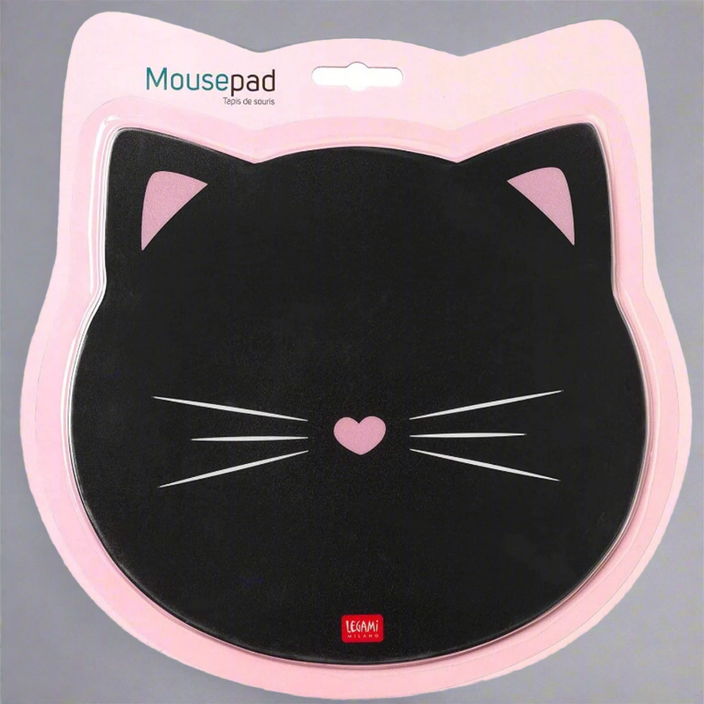 Black Cat Mouse Mat Mousepad