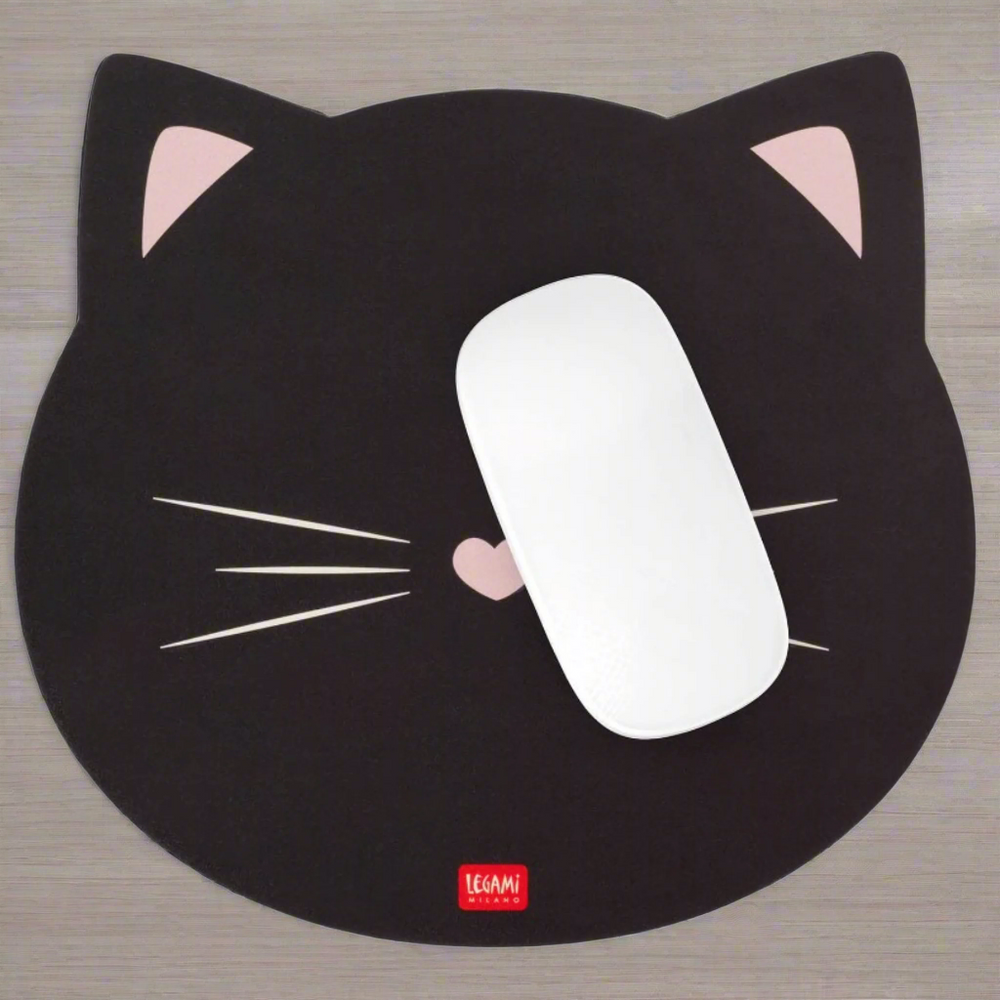 Black Cat Mouse Mat Mousepad