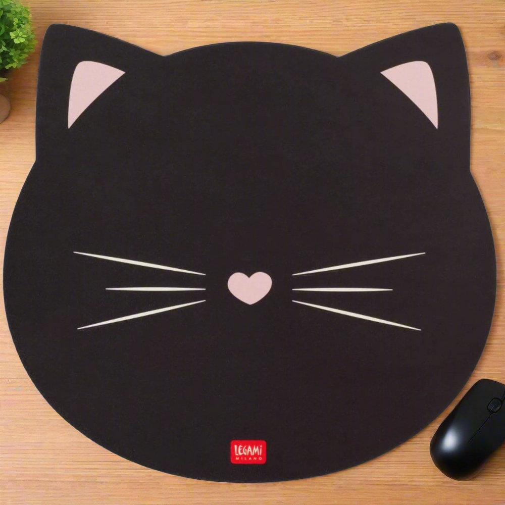 Black Cat Mouse Mat Mousepad