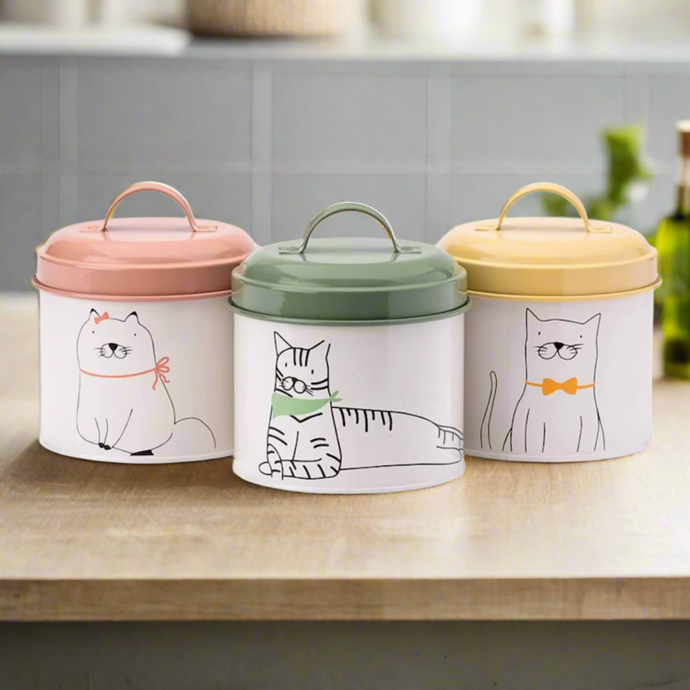 Set of 3 Playful Pets Storage Jars