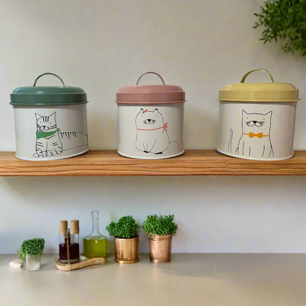 Set of 3 Playful Pets Storage Jars