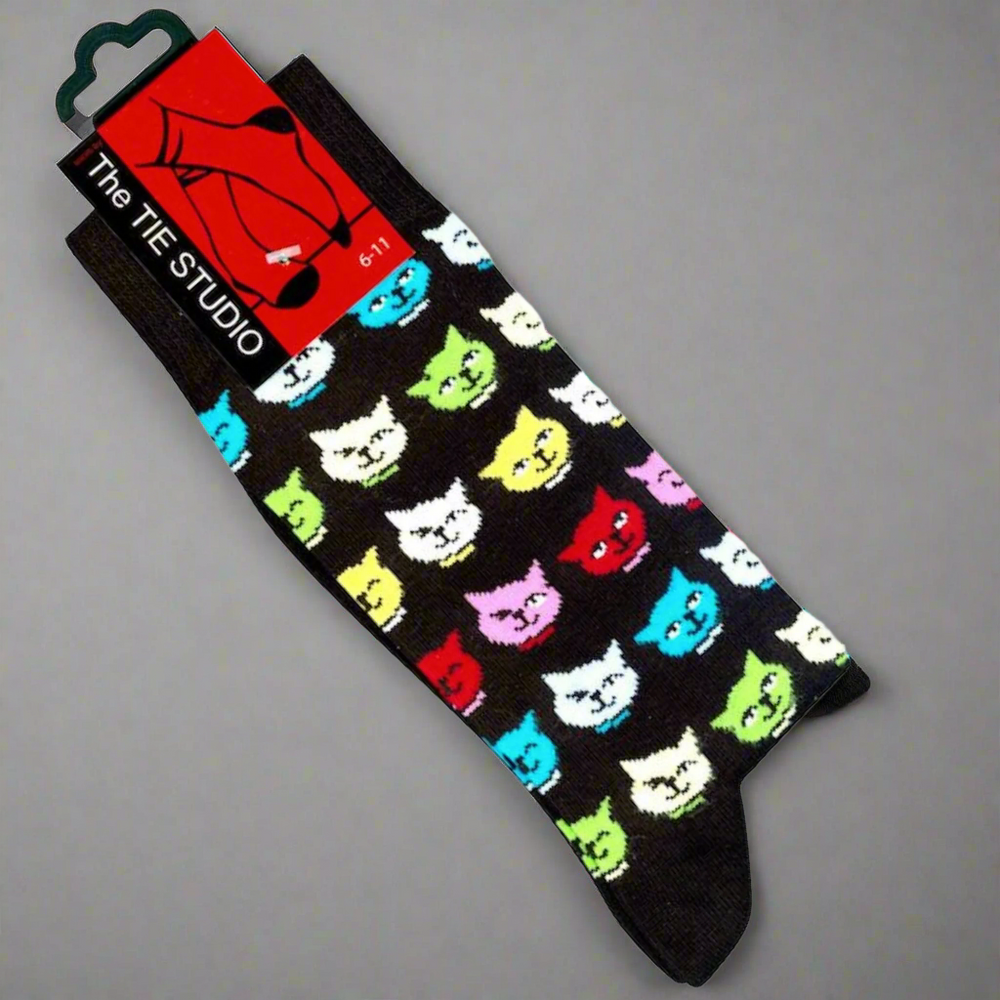 Multicolour Cat Faces Cat Socks