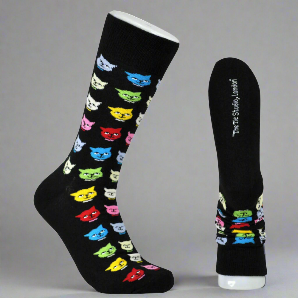 Multicolour Cat Faces Cat Socks