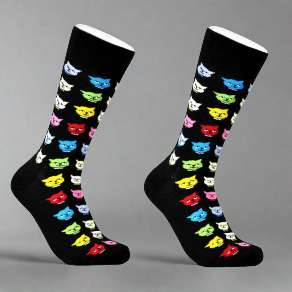 Multicolour Cat Faces Cat Socks