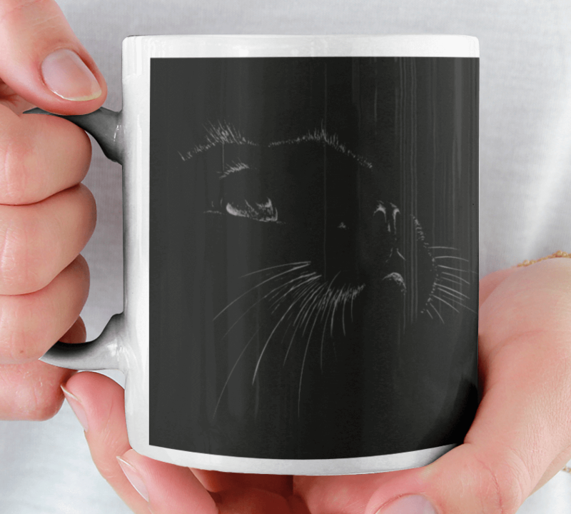 Black Magic Cat Mug and Matching Card Gift Set