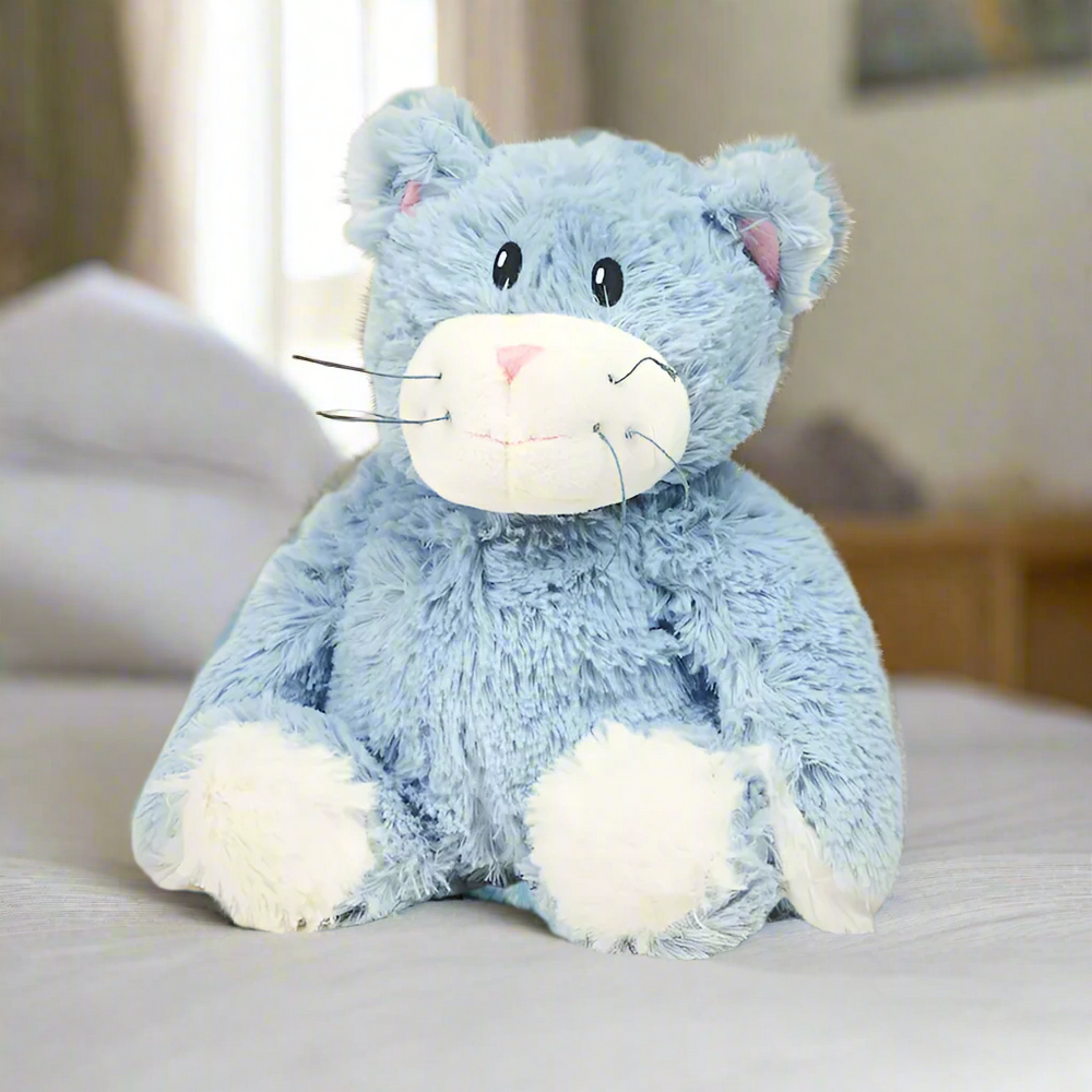 Warmies® Plush Blue Cat Microwavable Heatable Lavender Scented