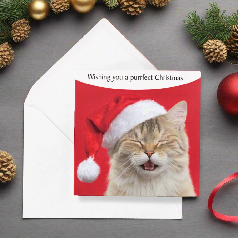 Purrfect Christmas Cat Greeting Card