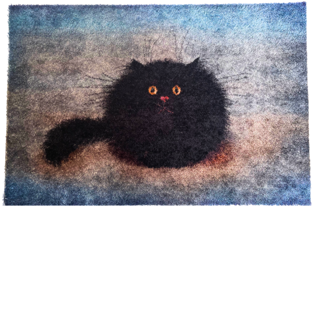 Oreo Black Cat Soft Feel Door Mat