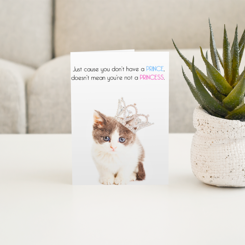 'Beautiful Princess' Cat Greeting Card