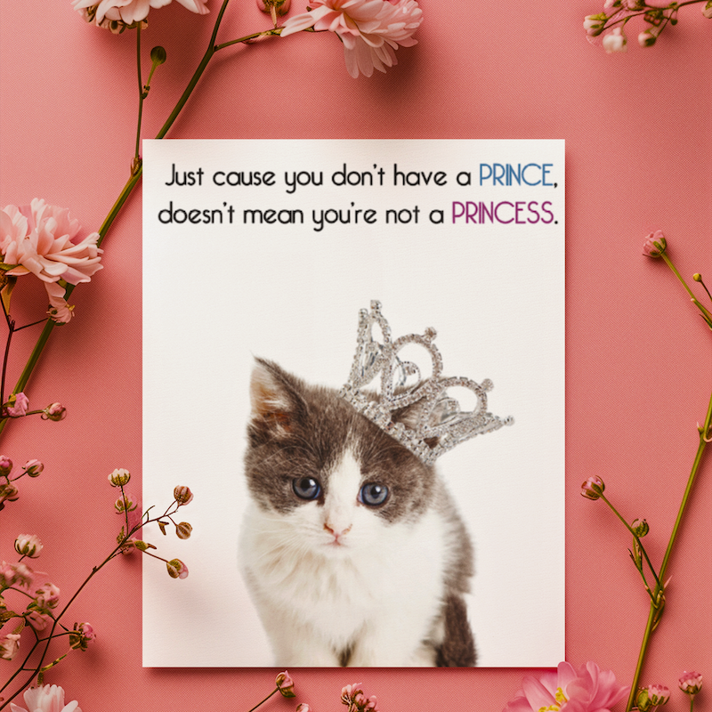 'Beautiful Princess' Cat Greeting Card