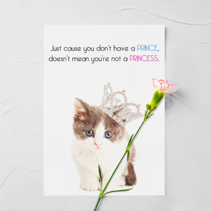 'Beautiful Princess' Cat Greeting Card