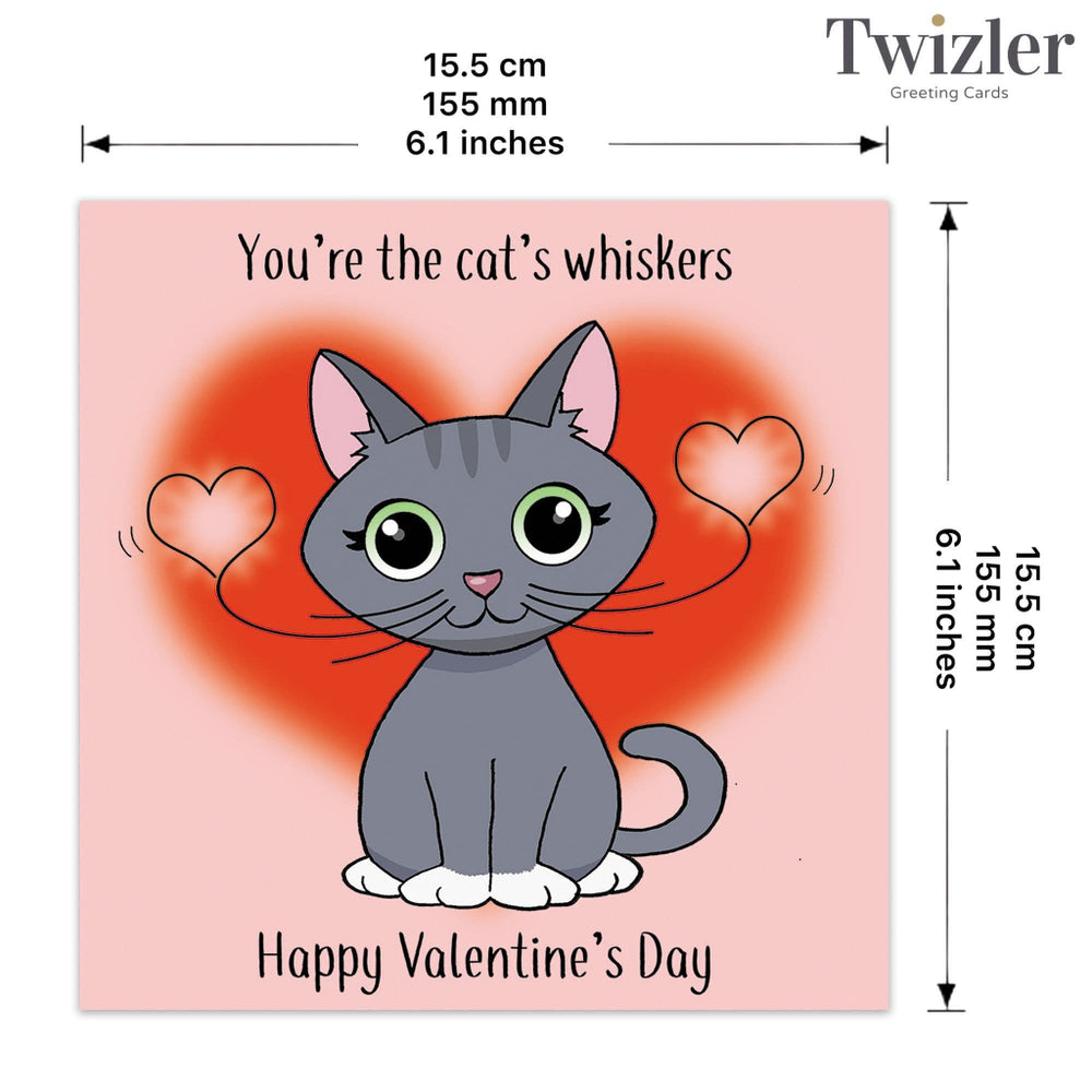 Cat's Whiskers Valentine's Greetings Card