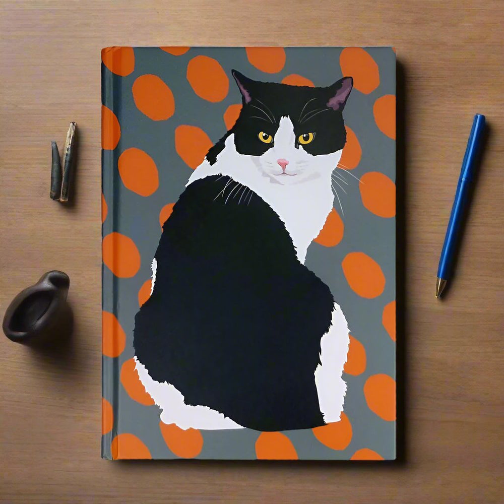 Black & White Cat A5 Hardback Notebook