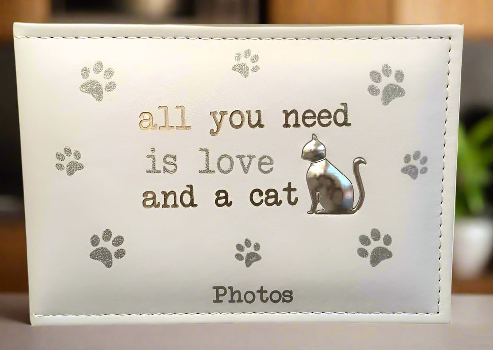 Love and a Cat White Photo Album