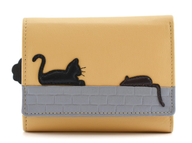 Leather cat online purse