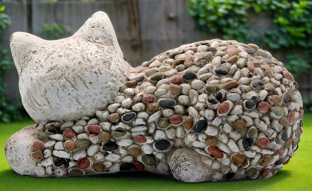 Mosaic Polystone Laying Cat Ornament