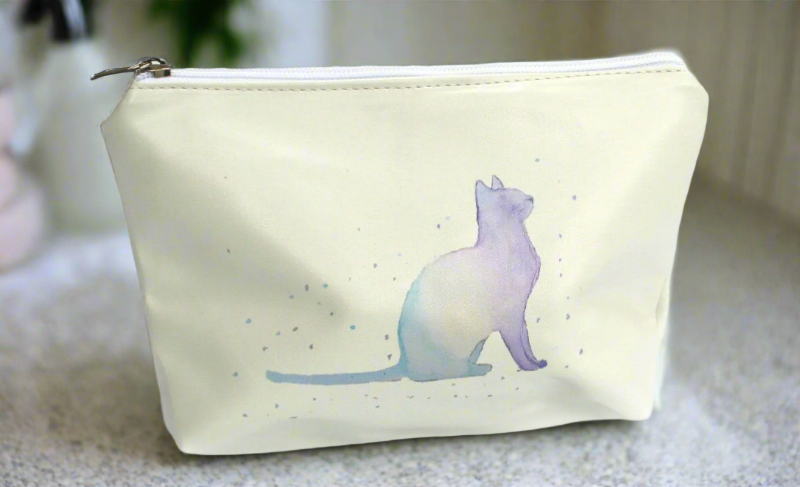 Watercolour Cat Make-Up / Clutch Bag / Pencil Case / Wash Bag