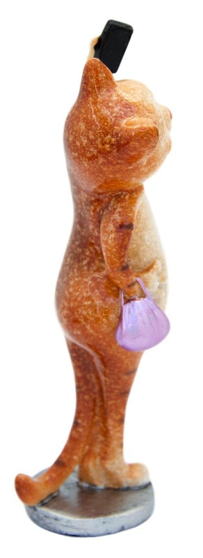 Ginger Cat Taking Selfie Ceramic Ornament