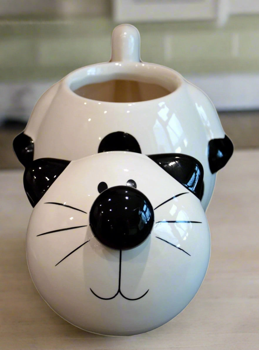 Black & White Cat Ceramic Cookie Jar / Biscuit Barrel