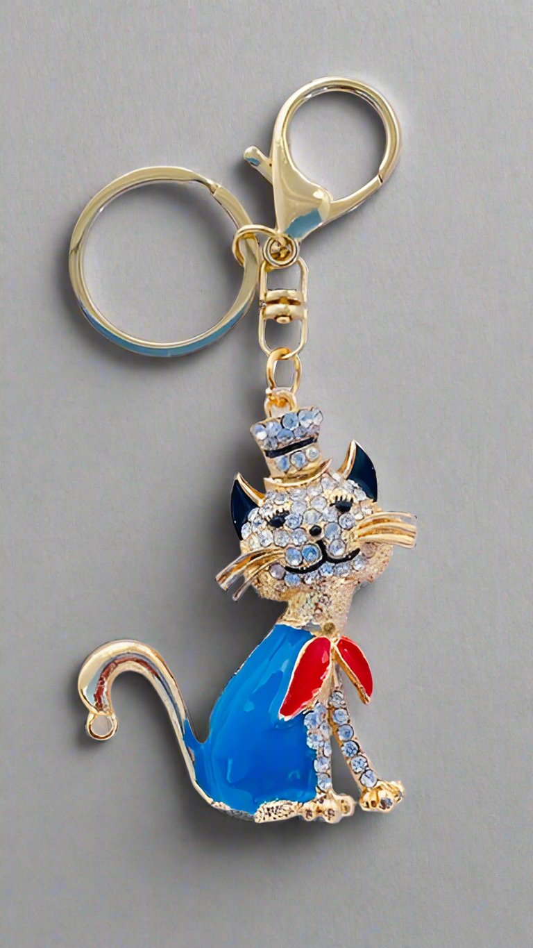 Cat in a Hat Bag Charm / Keyring (Charm 88)