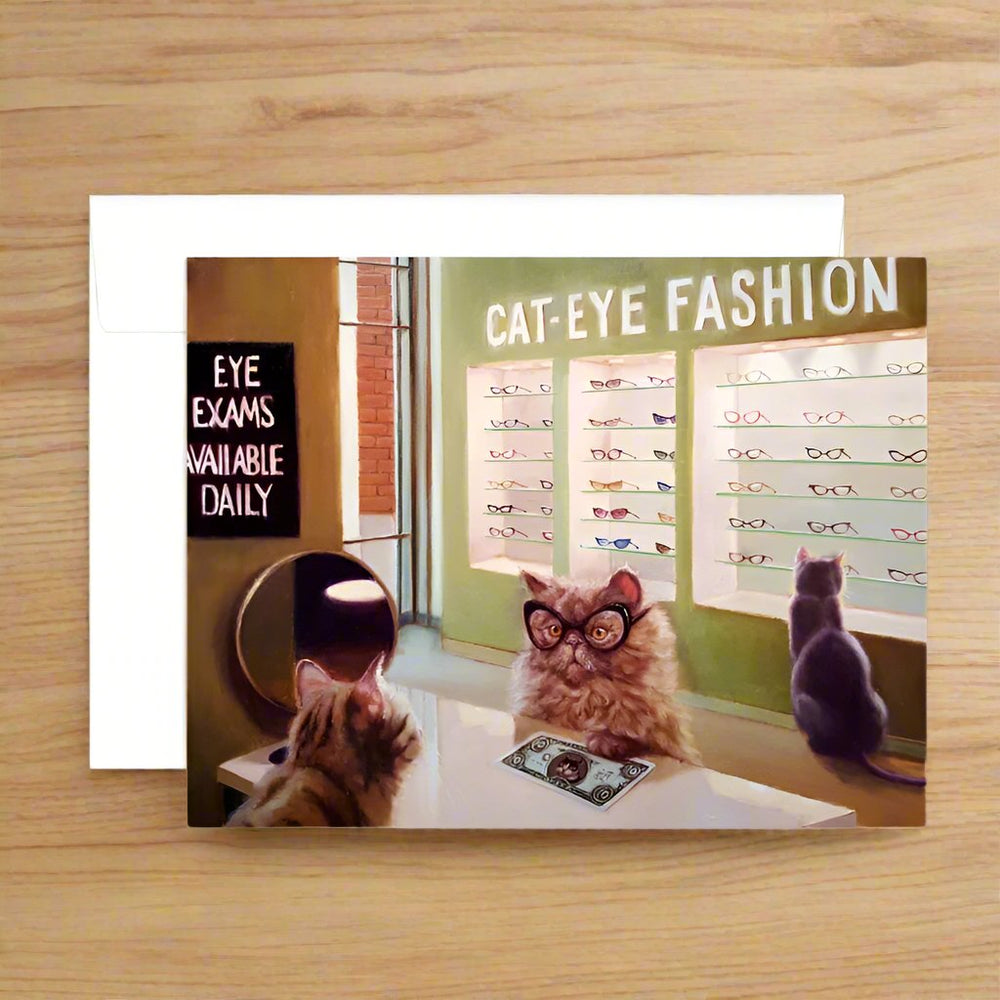 Cat Eye Fashion by Lucia Heffernan Cat Greeting Card