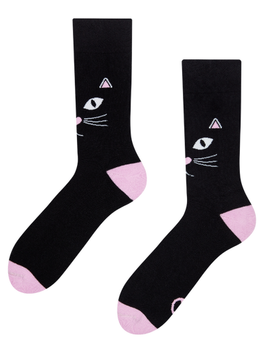 Dedoles Good Mood Pink Black Cats No Show Trainer Odd Socks Underwear Fun  Gift